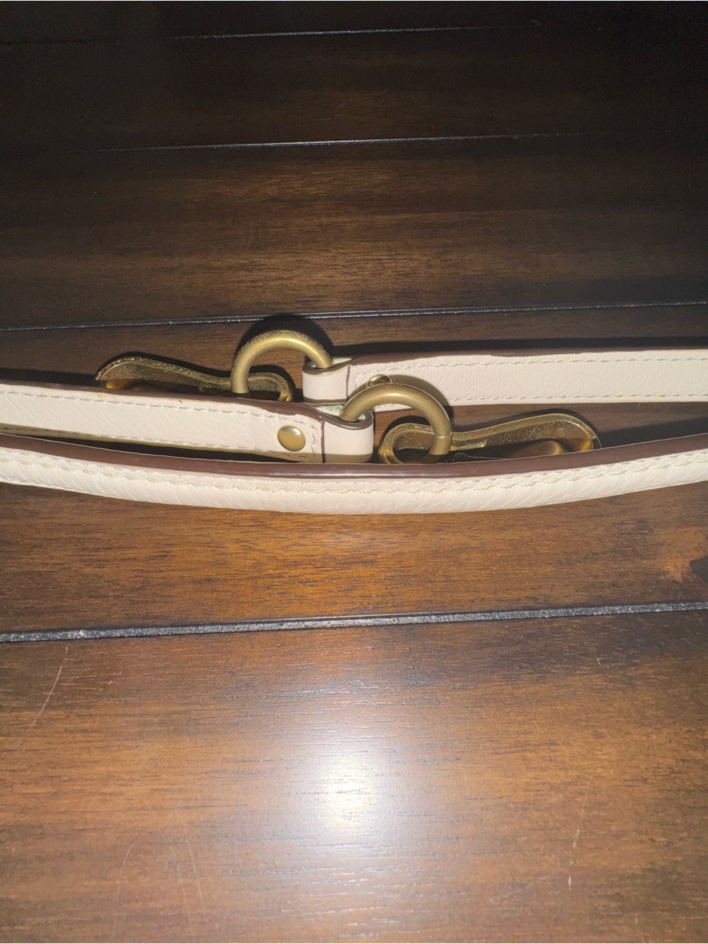 Coach Leather Shoulder Strap with Brass Hardware